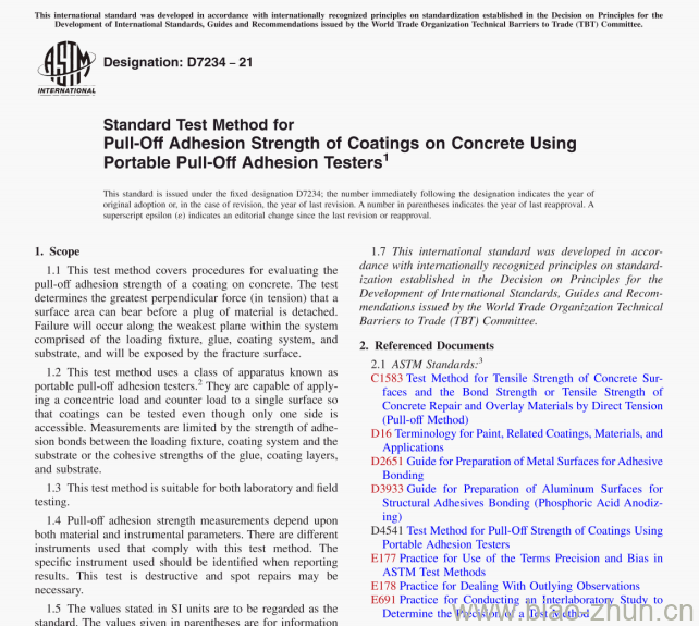 astm-d7234-21-standard-test-method-for-pull-off-adhesion-strength-of